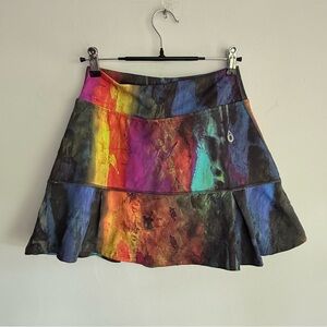 Dona Jo Fitwear Skort Multi Color Tie Dye‎ Pickleball Tennis Golf Skirt Size 1 S